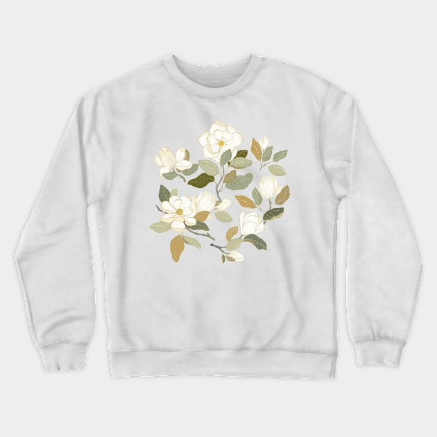 White magnolia flowers Crewneck Sweatshirt by LavishSeason